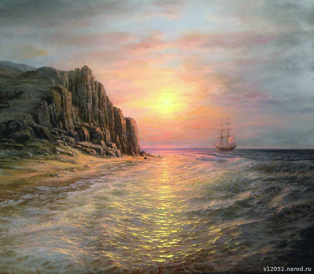 "Море и солнце", 70 х 80 см... Картина.